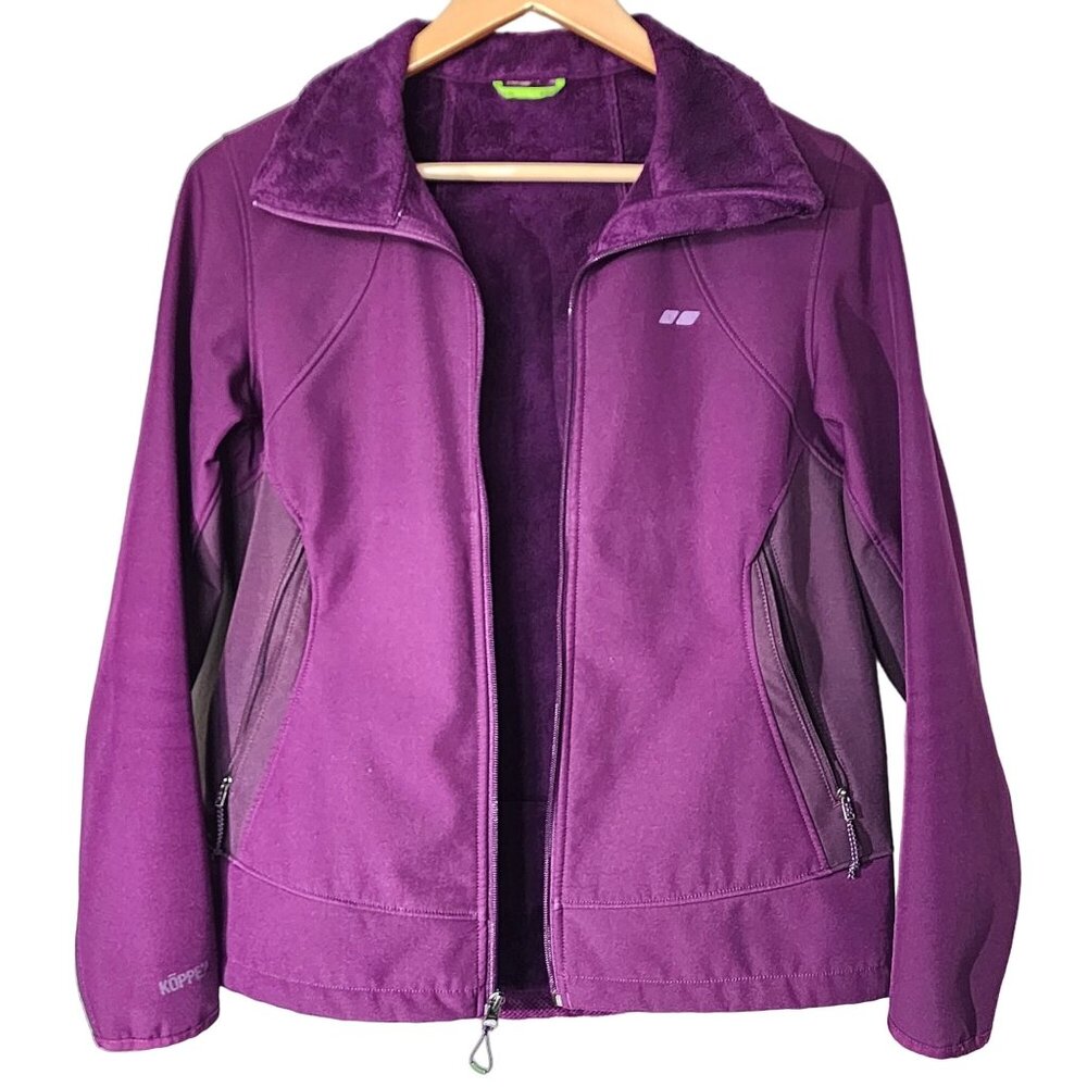 Koppen Konvertibla Fleece Jacket Coat Womens Plum Purple Like New Sz S MSRP $129